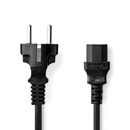Nedis CEGL10030BK100- Napájecí Kabel | Typ F Zástrčka | IEC-320-C13 | Přímý | Přímý | 10.0 m | Černá