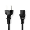Nedis CEGL10030BK100- Napájecí Kabel | Typ F Zástrčka | IEC-320-C13 | Přímý | Přímý | 10.0 m | Černá