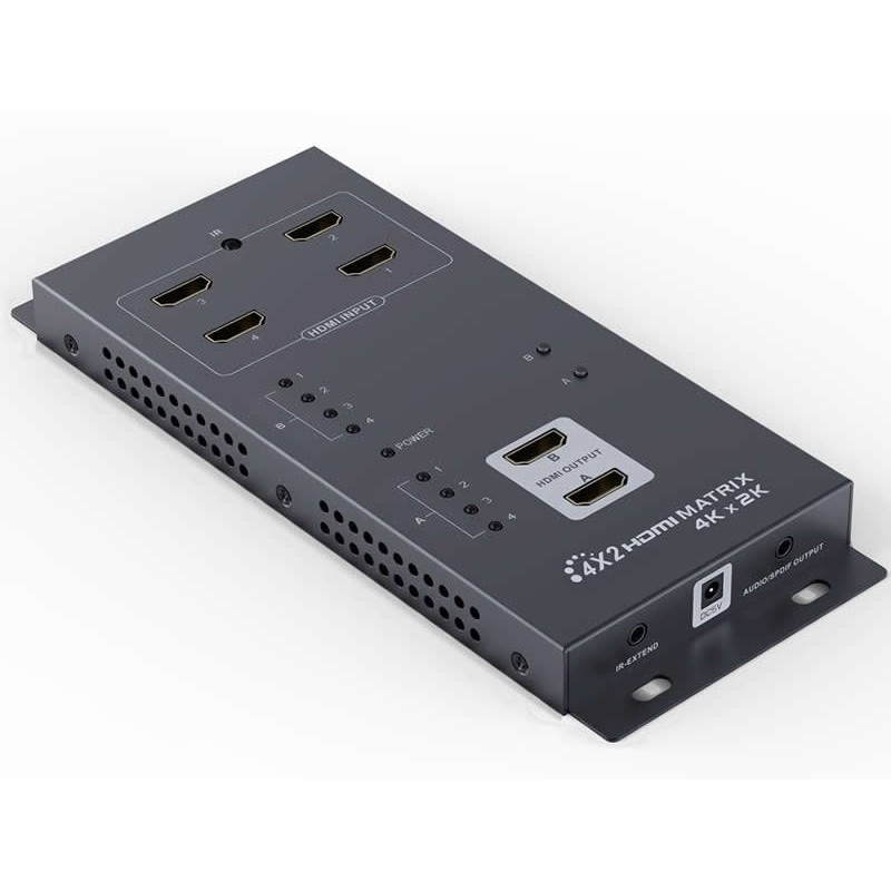 PremiumCord HDMI matrix switch 4:2 s audiem, rozlišení 4Kx2K