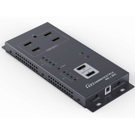 PremiumCord HDMI matrix switch 4:2 s audiem, rozlišení 4Kx2K