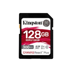 Kingston SDXC karta 128GB Canvas React Plus SDXC UHS-II 300R/260W U3 V90 for Full HD/4K/8K