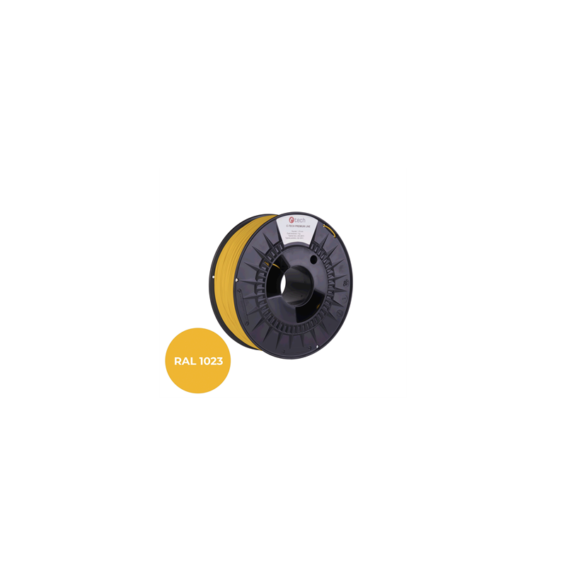 C-TECH Filament PREMIUM LINE TPU 90A flexibilní dopravní žlutá RAL1023