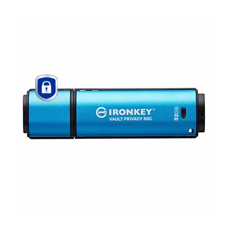 Kingston Ironkey Vault Privacy 50C/32GB/USB 3.2/USB-C/Modrá