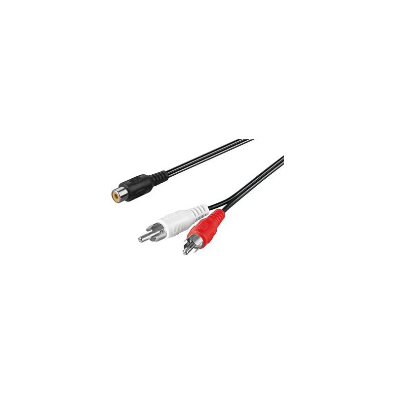 PremiumCord Kabel 1x CINCH female - 2x CINCH male 20cm