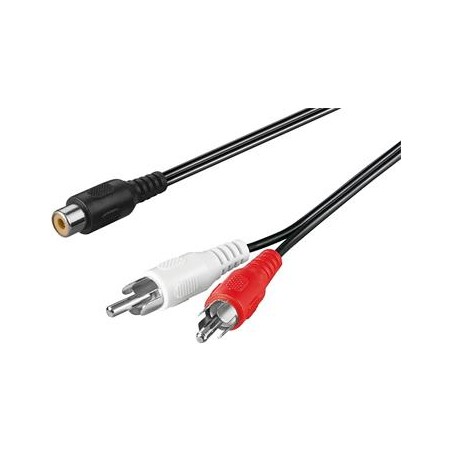 PremiumCord Kabel 1x CINCH female - 2x CINCH male 20cm