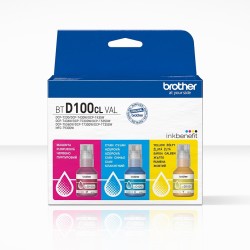 BROTHER INK BT-D100CLVAL Value pack pro T23x, T43x, T53x, T73x, T93x cca 5000 stránek - sada CMY- INKTANK