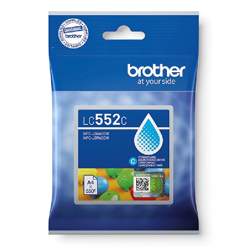 BROTHER INK LC-552C - cyan- cca 550stran, pro MFC-J3660 MFC-J3960
