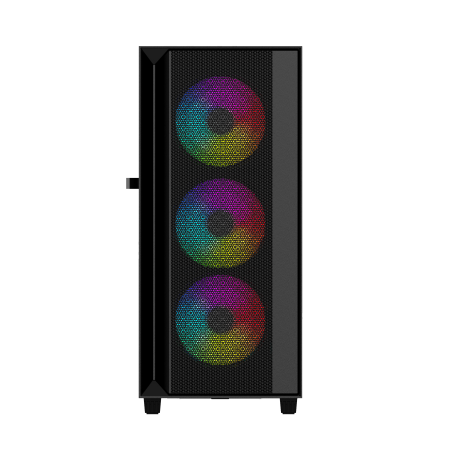 Gembird Fornax 4000 ARGB/Midi Tower/Transpar./Černá