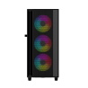 Gembird Fornax 4000 ARGB/Midi Tower/Transpar./Černá