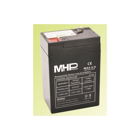 Pb akumulátor MHPower VRLA AGM 6V/4,5Ah (MS4.5-6)