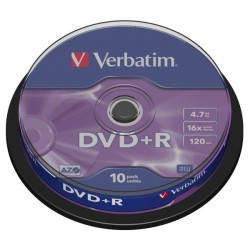 VERBATIM DVD+R(10-Pack)Spindle/General Retail/16x/4.7GB
