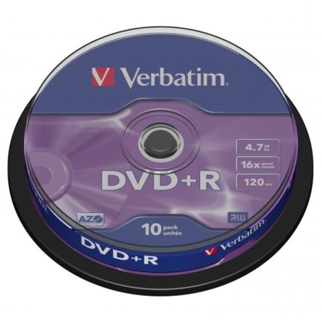 VERBATIM DVD+R(10-Pack)Spindle/General Retail/16x/4.7GB