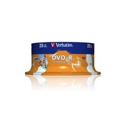 VERBATIM DVD-R(25-Pack)Spindle/Inkjet Printable/16x/4.7GB