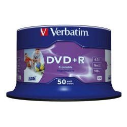 VERBATIM DVD+R(50-Pack)Spindle/Printable/16x/4.7GB/DLP