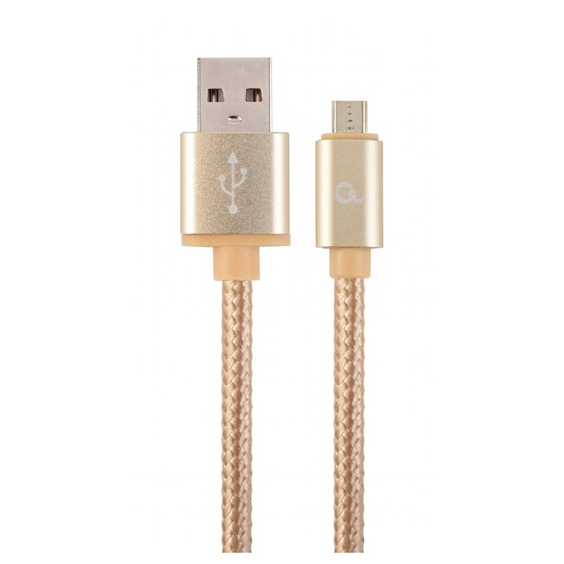 GEMBIRD Kabel USB A Male/Micro B Male 2.0, 1,8m, opletený, zlatý, blister