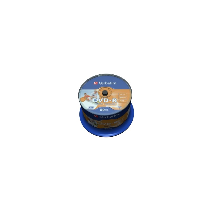 VERBATIM DVD-R(50-Pack)Spindle/Inkjet Printable Wide/16x/4.7GB