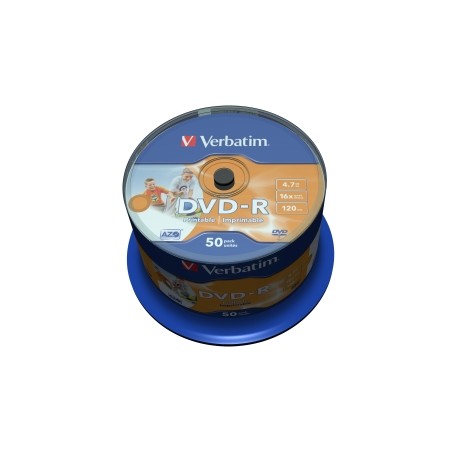 VERBATIM DVD-R(50-Pack)Spindle/Inkjet Printable Wide/16x/4.7GB