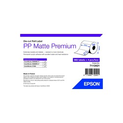 EPSON POKLADNÍ SYSTÉMY PP Matte Label Prem Die-Cut/Roll 76X127MM 960 Labels