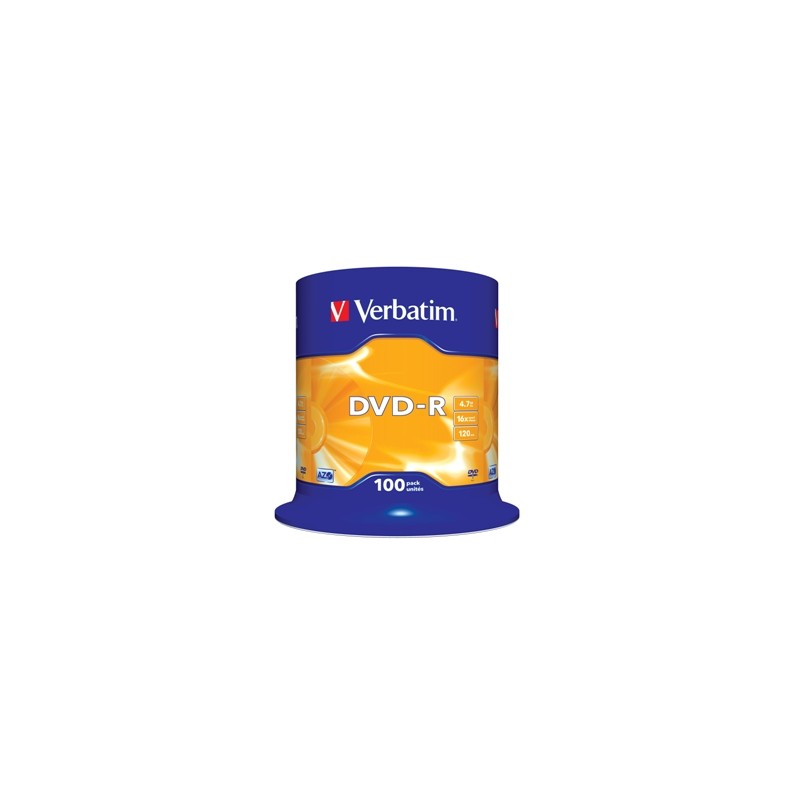 VERBATIM DVD-R(100-Pack)Spindle/General Retail/16x/4.7GB