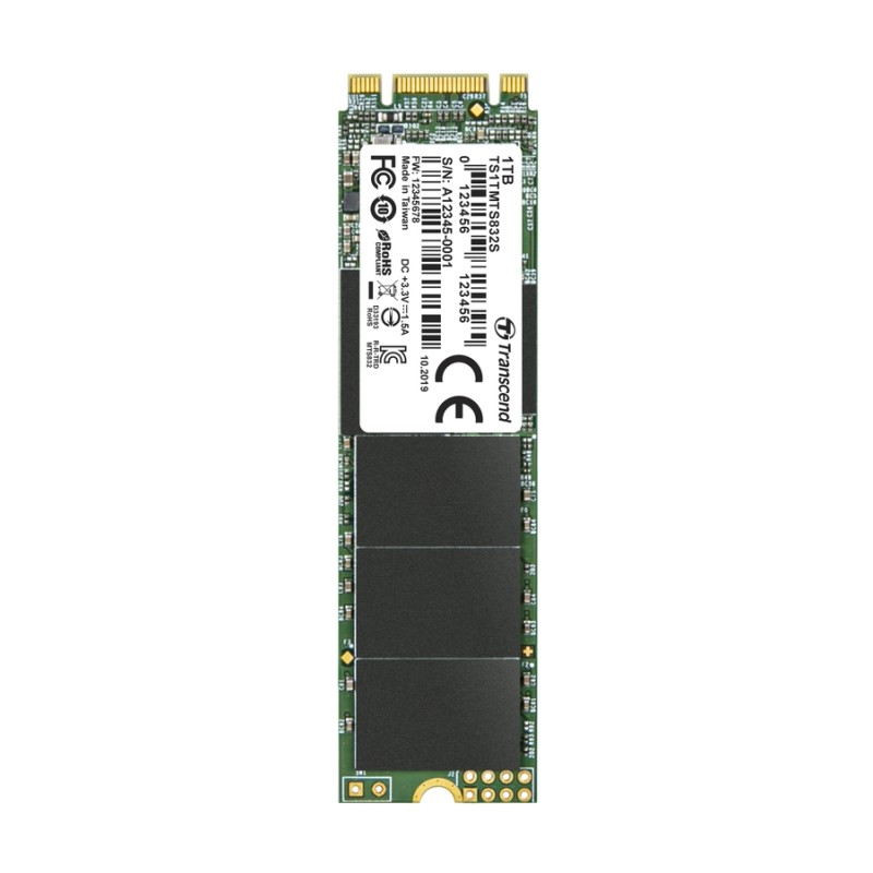 TRANSCEND SSD MTS832S, Single Side, 1TB, M.2 2280, SATA B+M Key, TLC
