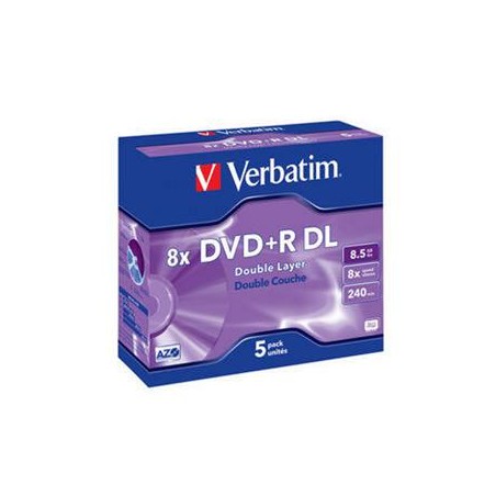 VERBATIM DVD+R(5-pack)DoubleLayer/Jewel/8x/8,5GB