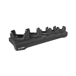 Five-slot cradle to charge TC53 / TC58 TC53e / TC58e / TC53e-RFID devices WITHOUT a rugged boot. Includes pre-installed black