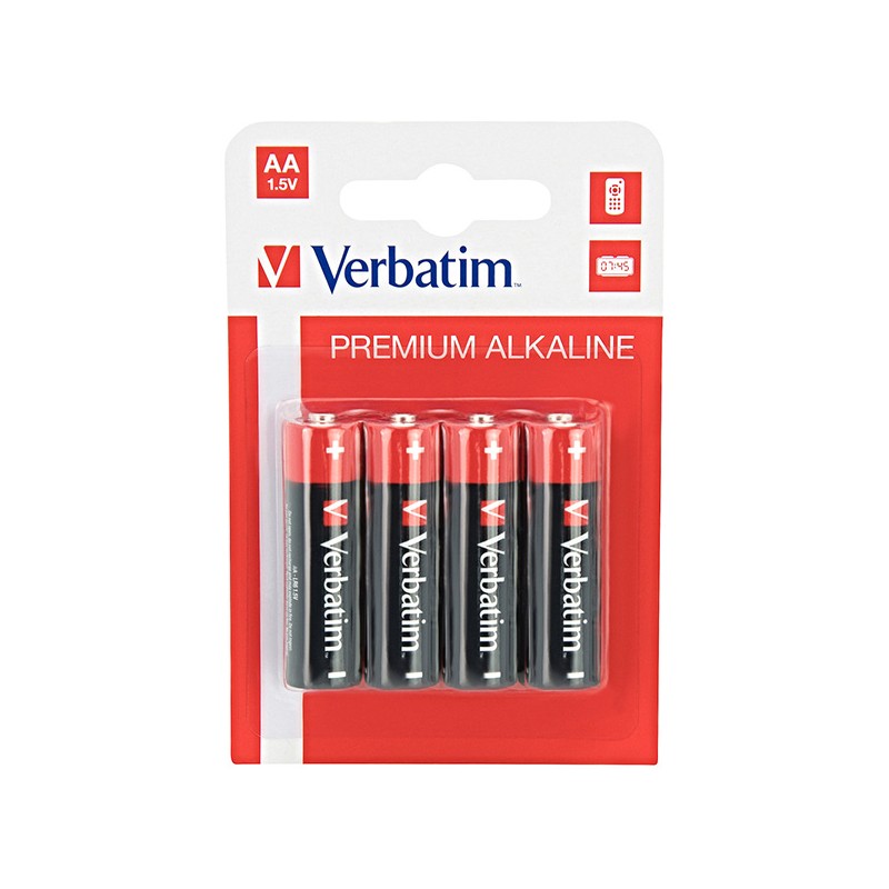 VERBATIM Alkalické baterie AA, 4 PACK , LR6