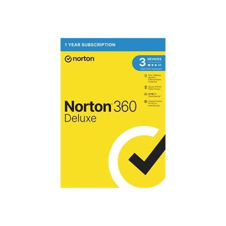 NORTON 360 DELUXE 25GB +VPN 1 uživatel pro 3 zařízení na 1rok