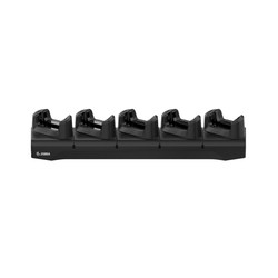 Five-slot charge cradle for TC22/ TC27 devices with prot. boot. PWR-BGA12V108W0WW, CBL-DC-381A1-01, AC cable sold separately.
