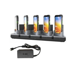 KIT: Charge-Only ShareCradle kit to charge up to five TC501 devices WITH exoskeletons and five spare batteries. Includes power