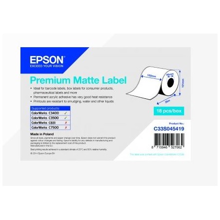 Premium Matte Label Cont.R, 105mm x 35m