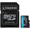 Kingston MicroSDXC karta 512GB Canvas Go! Plus, R:200/W:160MB/s, Class 10, UHS-I, U3, V30, A2 + Adaptér