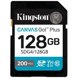 Kingston SDXC karta 128GB Canvas Go! Plus, R:200/W:160MB/s, Class 10, UHS-I, U3, V30