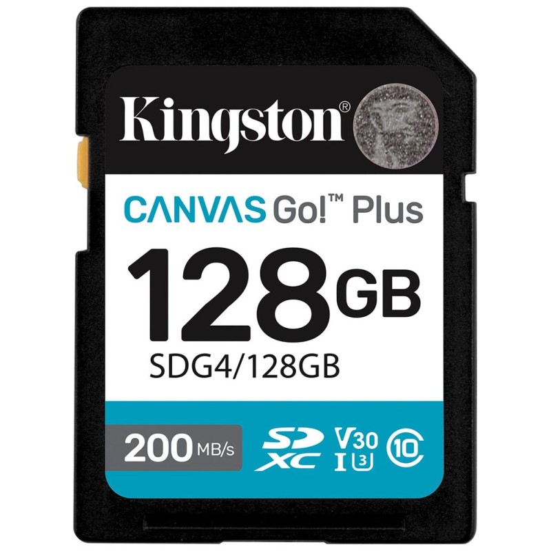 Kingston SDXC karta 128GB Canvas Go! Plus, R:200/W:160MB/s, Class 10, UHS-I, U3, V30