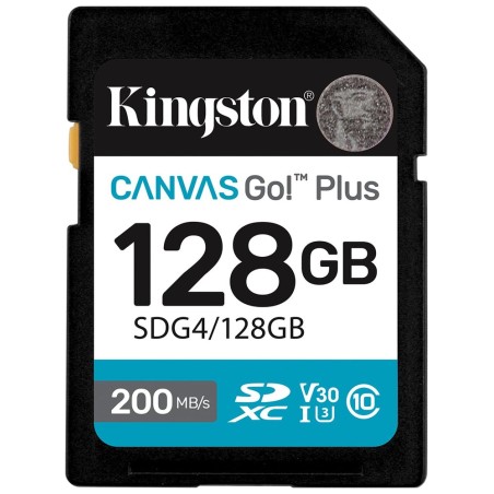 Kingston SDXC karta 128GB Canvas Go! Plus, R:200/W:160MB/s, Class 10, UHS-I, U3, V30