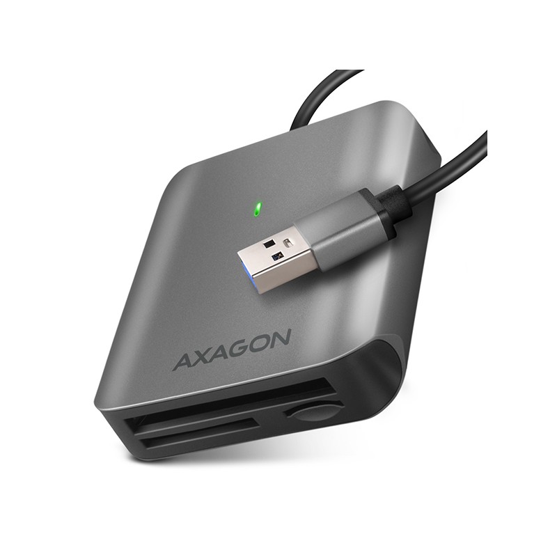 AXAGON CRE-S3, USB-A 3.2 Gen 1 - SUPERSPEED čtečka karet, 3-slot & lun SD/microSD/CF, podpora UHS-II