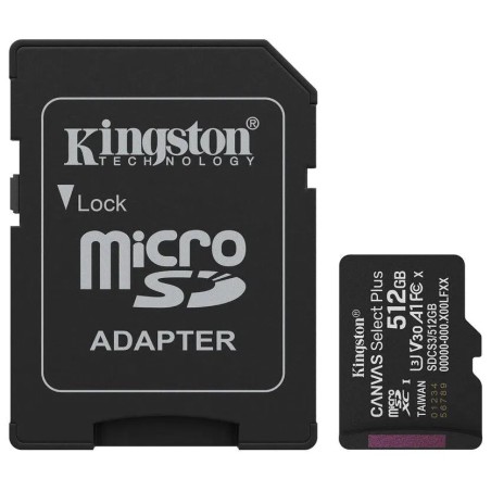 Kingston MicroSDXC karta 512GB Canvas Select Plus, U3, V30, A1, SD Adaptér