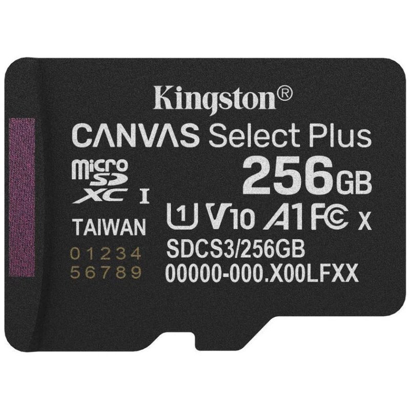 Kingston MicroSDXC karta 256GB Canvas Select Plus, U1, V10, A1