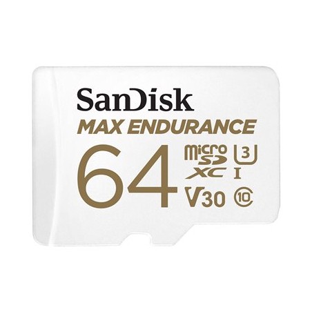SanDisk MicroSDHC karta 64GB MAX Endurance + adaptér, 30,000 hodin