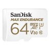 SanDisk MicroSDHC karta 64GB MAX Endurance + adaptér, 30,000 hodin