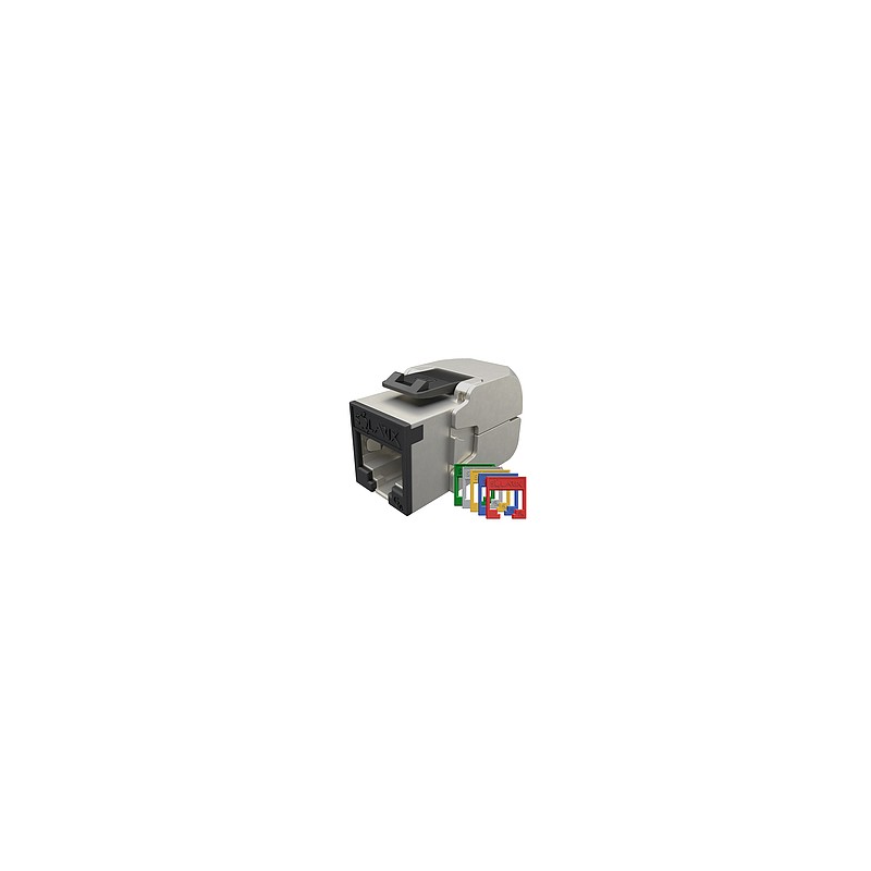 Samořezný keystone Solarix CAT6A STP SXKJ-10G-STP-RAL-SA,RAL FIT moduly,GROUND LOCK,Comp.level,4PPoE