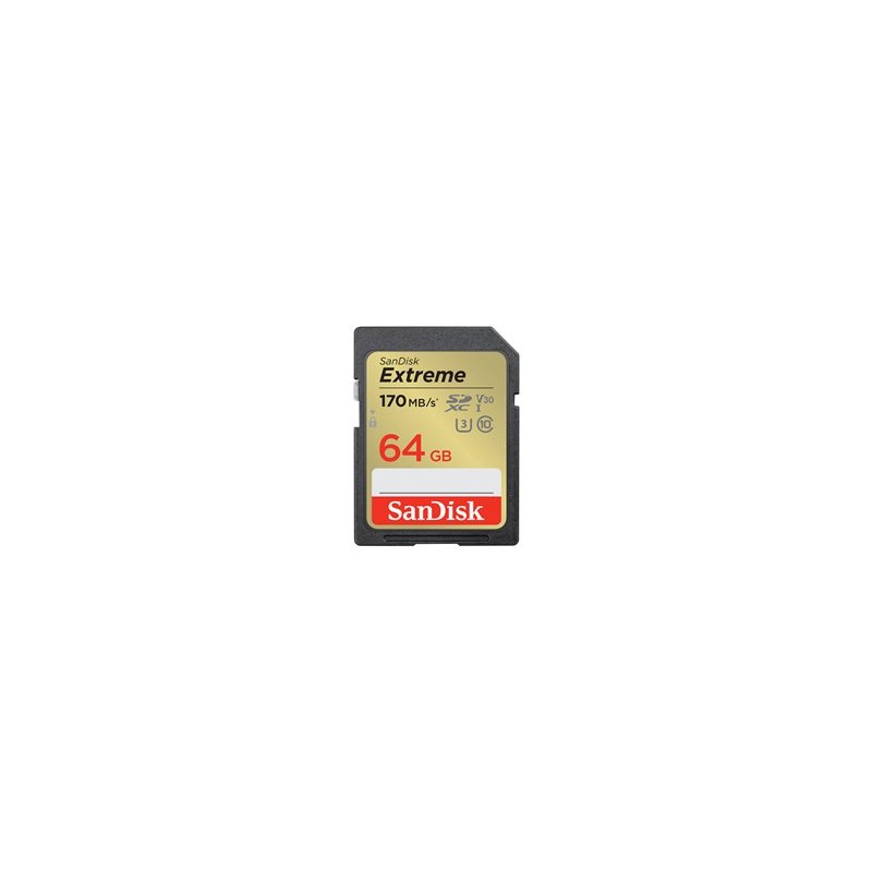 SanDisk SDXC karta 64GB Extreme (170 MB/s Class 10, UHS-I U3 V30)