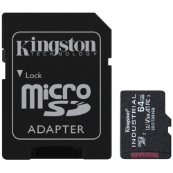 Kingston MicroSDXC karta 64GB microSDXC Industrial C10 A1 pSLC Card + SD Adapter
