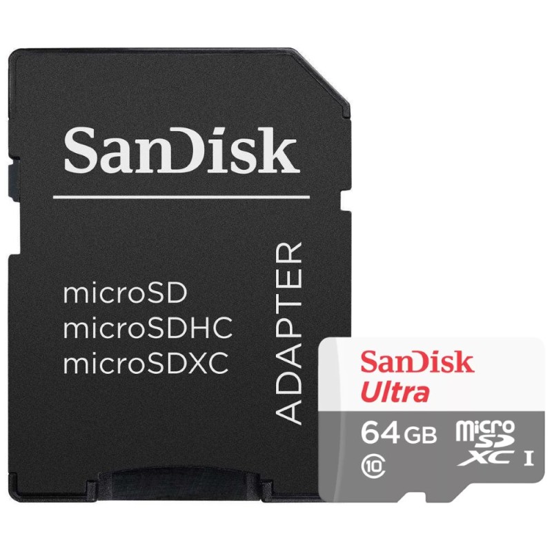 SanDisk MicroSDXC karta 64GB Ultra (80MB/s, Class 10, Android) + adaptér