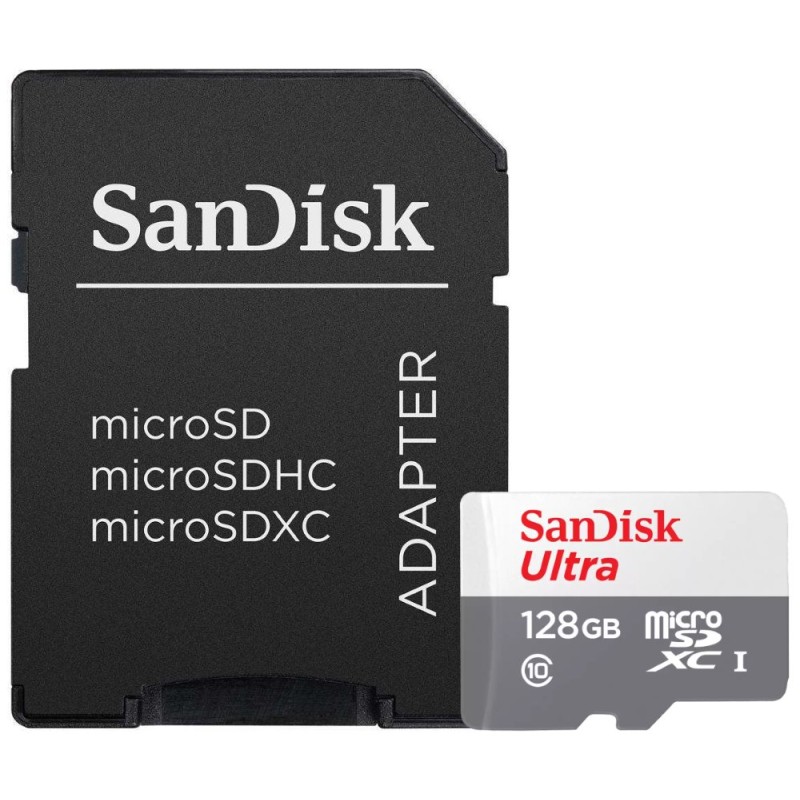 SanDisk MicroSDXC karta 128GB Ultra (100MB/s, Class 10, Android) + adaptér