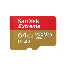 SanDisk micro SDXC karta 64GB Extreme (170 MB/s Class 10, UHS-I U3 V30) + adaptér