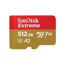 SanDisk micro SDXC karta 512GB Extreme (190 MB/s Class 10, UHS-I U3 V30) + adaptér