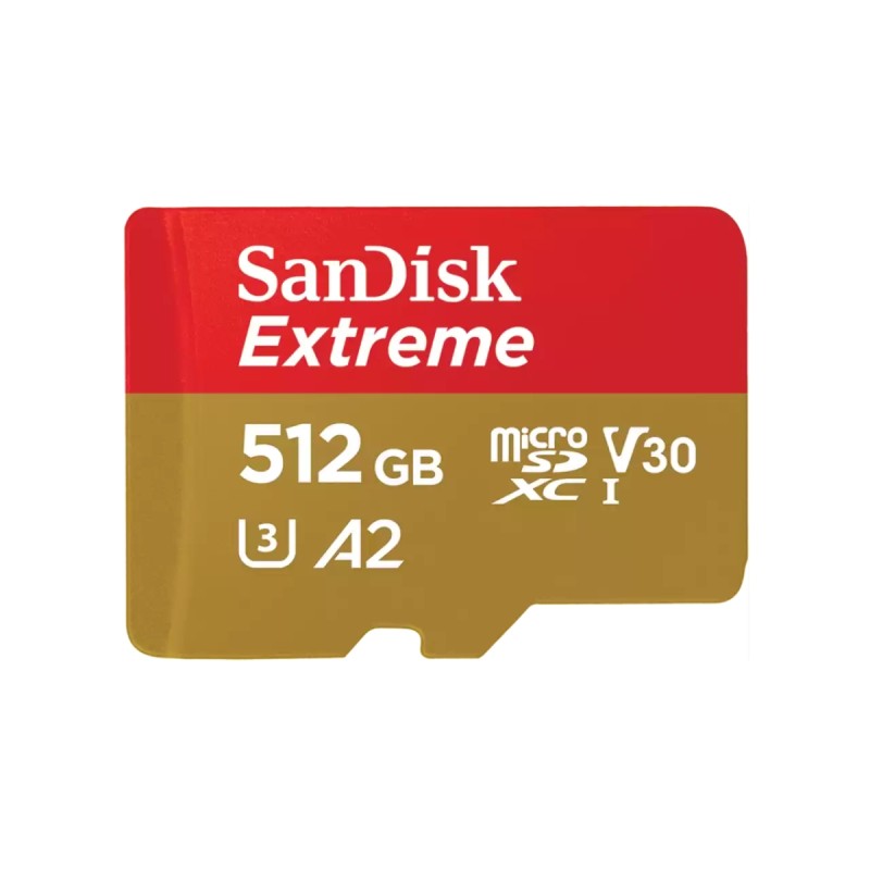 SanDisk micro SDXC karta 512GB Extreme (190 MB/s Class 10, UHS-I U3 V30) + adaptér