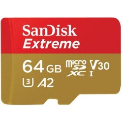 SanDisk micro SDXC karta 64GB Extreme Action Cams and Drones (170 MB/s Class 10, UHS-I U3 V30) + adaptér