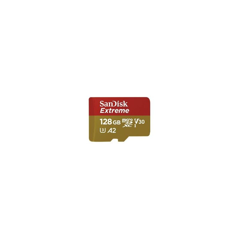 SanDisk micro SDXC karta 128GB Extreme Action Cams and Drones (190 MB/s Class 10, UHS-I U3 V30) + adaptér